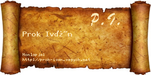 Prok Iván névjegykártya