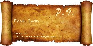 Prok Iván névjegykártya